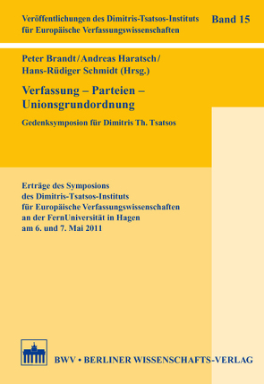 Verfassung – Parteien – Unionsgrundordnung von Brandt,  Peter, Haratsch,  Andreas, Schmidt,  Hans-Rüdiger