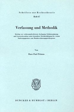Verfassung und Methodik. von Prümm,  Hans Paul