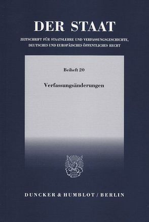 Verfassungsänderungen. von Neuhaus,  Helmut