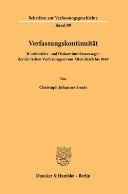 Verfassungskontinuität. von Smets,  Christoph Johannes