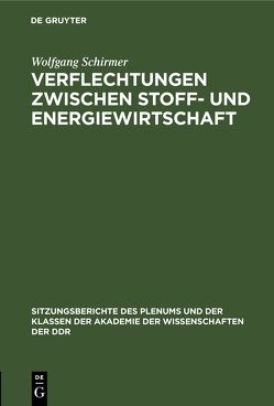 Verflechtungen zwischen Stoff- und Energiewirtschaft von Schirmer,  Wolfgang