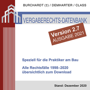 Vergaberechts-Datenbank 1998–2020 zum Download – Version 2.7 von Burchardt,  Hans-Peter, Class,  Tilman, Demharter,  Andreas