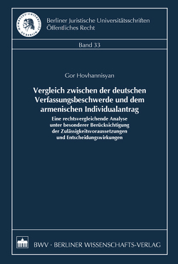 Vergleich zwischen der deutschen Verfassungsbeschwerde und dem armenischen Individualantrag von Hovhannisyan,  Gor