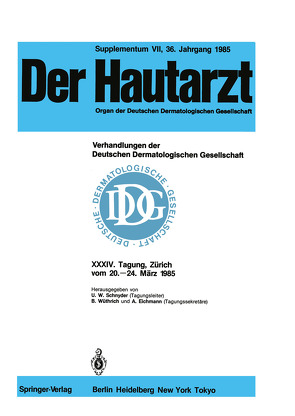 Verhandlungen der Deutschen Dermatologischen Gesellschaft von Eichmann,  A., Schnyder,  U. W., Wüthrich,  B.
