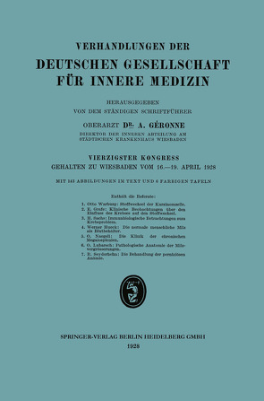 Verhandlungen der Deutschen Gesellschaft für Innere Medizin von Gérone,  A.