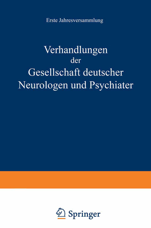 Verhandlungen der Gesellschaft Deutscher Neurologen und Psychiater von Nitsche,  NA