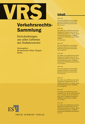 Verkehrsrechts-Sammlung (VRS) / Verkehrsrechts-Sammlung (VRS), Band 111 von Weigelt,  Volker