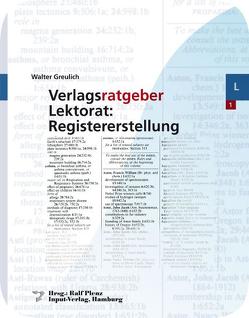 Verlagsratgeber Lektorat: Registererstellung von Greulich,  Walter, Plenz,  Ralf