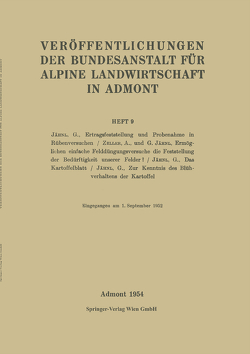 Veröffentlichungen der Bundesanstalt für alpine Landwirtschaft in Admont 9 von Jähnl,  G., Zeller,  A.