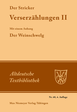 Verserzählungen II von Der Stricker, Fischer,  Hanns, Janota,  Johannes