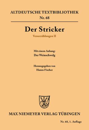 Verserzählungen II von Fischer,  Hanns, Janota,  Johannes, Stricker,  Der