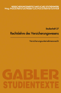 Versicherungsunternehmensrecht von Schmidt,  Reimer