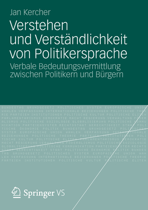 Verstehen und Verständlichkeit von Politikersprache von Kercher,  Jan