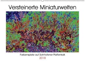 Versteinerte Miniaturwelten – Farbenspiele auf Solnhofener Plattenkalk (Wandkalender 2018 DIN A2 quer) von Leitner,  Dietmar