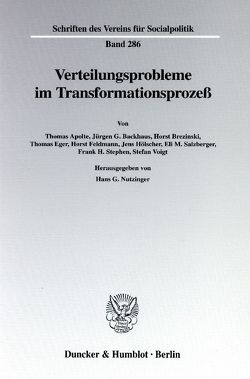 Verteilungsprobleme im Transformationsprozeß. von Nutzinger,  Hans G