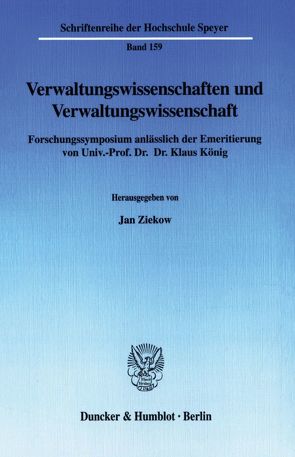 Verwaltungswissenschaften und Verwaltungswissenschaft. von Ziekow,  Jan