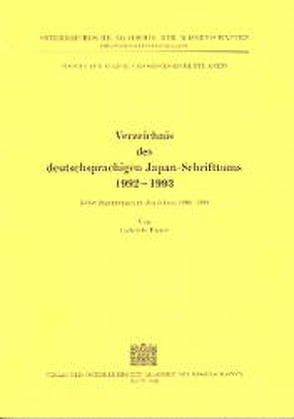 Verzeichnis des deutschsprachigen Japanschrifttums 1992-1993 von Pauer,  Gabriele