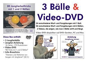Video-DVD „80 Jonglierballtricks mit 1 und 2 Bällen“ plus Broschüre „Demenz und Alzheimer vorbeugen mit Jonglieren“ plus 3 Jonglierbälle plus Jonglier-Anleitung von Ehlers,  Stephan