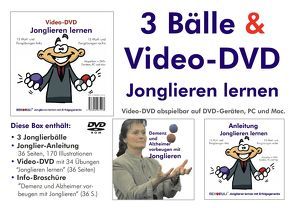 Video-DVD „Jonglieren lernen“ plus Broschüre „Demenz und Alzheimer vorbeugen mit Jonglieren“ plus 3 Jonglierbälle plus Jonglier-Anleitung von Ehlers,  Stephan