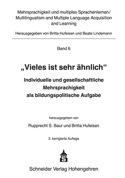 „Vieles ist sehr ähnlich“ von Baur,  Rupprecht S., Hufeisen,  Britta