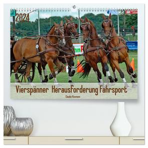 Vierspänner Herausforderung Fahrsport (hochwertiger Premium Wandkalender 2024 DIN A2 quer), Kunstdruck in Hochglanz von Kleemann,  Claudia
