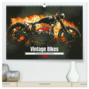 Vintage Bikes. Traumhafte Motorrad-Oldies (hochwertiger Premium Wandkalender 2024 DIN A2 quer), Kunstdruck in Hochglanz von Hurley,  Rose