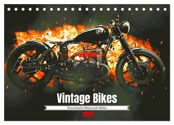 Vintage Bikes. Traumhafte Motorrad-Oldies (Tischkalender 2024 DIN A5 quer), CALVENDO Monatskalender von Hurley,  Rose