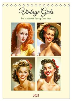 Vintage Girls. Die schönsten Pin-up Gesichter (Tischkalender 2024 DIN A5 hoch), CALVENDO Monatskalender von Hurley,  Rose