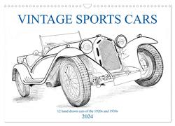 Vintage Sports Cars (Wandkalender 2024 DIN A3 quer), CALVENDO Monatskalender von Simlinger,  Wolfgang