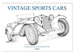 Vintage Sports Cars (Wandkalender 2024 DIN A4 quer), CALVENDO Monatskalender von Simlinger,  Wolfgang