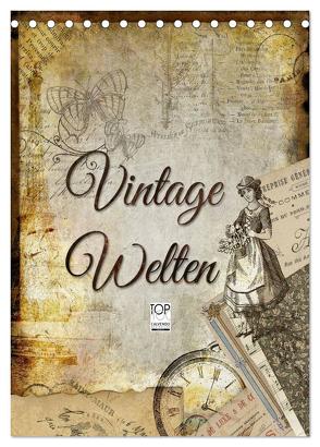 Vintage Welten (Tischkalender 2024 DIN A5 hoch), CALVENDO Monatskalender von Bergmann,  Kathleen