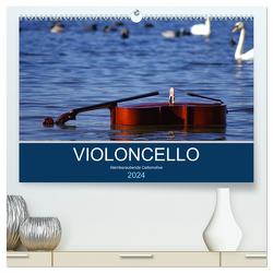VIOLONCELLO – atemberaubende Cellomotive (hochwertiger Premium Wandkalender 2024 DIN A2 quer), Kunstdruck in Hochglanz von Hoffmann,  Daniel