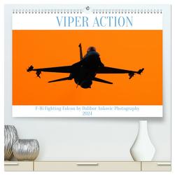 VIPER ACTION – F-16 FIGHTING FALCON (hochwertiger Premium Wandkalender 2024 DIN A2 quer), Kunstdruck in Hochglanz von ANKOVIC,  DALIBOR