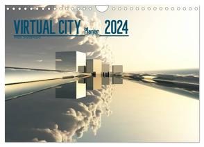 VIRTUAL CITY PLANER 2024 (Wandkalender 2024 DIN A4 quer), CALVENDO Monatskalender von Steinwald,  Max