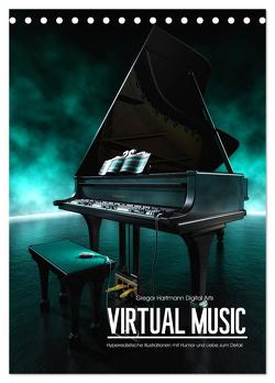 VIRTUAL MUSIC – Musikinstrumente in Hyperrealistischen Illustrationen (Tischkalender 2024 DIN A5 hoch), CALVENDO Monatskalender von Hartmann,  Gregor