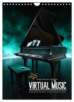 VIRTUAL MUSIC – Musikinstrumente in Hyperrealistischen Illustrationen (Wandkalender 2024 DIN A4 hoch), CALVENDO Monatskalender von Hartmann,  Gregor