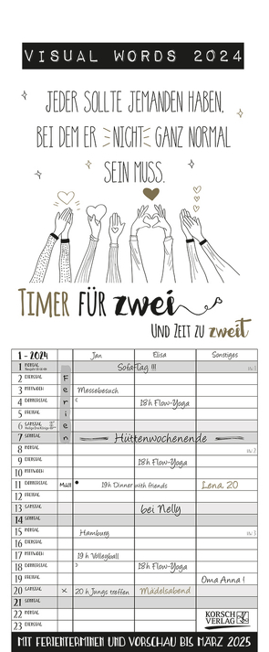 Visual Words Timer für 2 2024 von Korsch Verlag