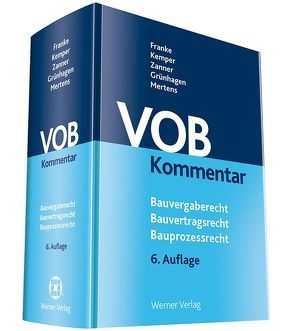 VOB Kommentar von Franke,  Horst, Grünhagen,  Matthias, Kemper,  Ralf, Zanner,  Christian