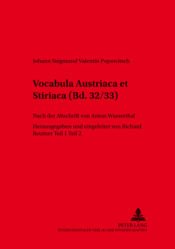 Vocabula Austriaca et Stiriaca von Reutner,  Richard
