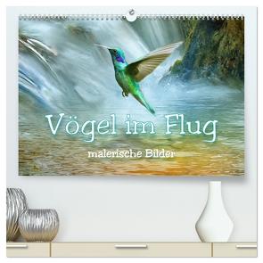 Vögel im Flug – malerische Bilder (hochwertiger Premium Wandkalender 2024 DIN A2 quer), Kunstdruck in Hochglanz von Brunner-Klaus,  Liselotte