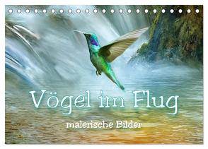 Vögel im Flug – malerische Bilder (Tischkalender 2024 DIN A5 quer), CALVENDO Monatskalender von Brunner-Klaus,  Liselotte