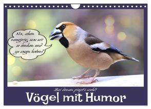 Vögel mit Humor (Wandkalender 2024 DIN A4 quer), CALVENDO Monatskalender von Löwer,  Sabine