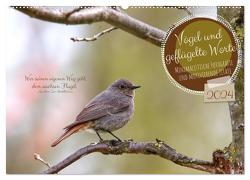 Vögel und geflügelte Worte (Wandkalender 2024 DIN A2 quer), CALVENDO Monatskalender von Löwer,  Sabine