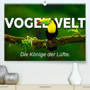 Vogelwelt – Die Könige der Lüfte. (hochwertiger Premium Wandkalender 2024 DIN A2 quer), Kunstdruck in Hochglanz von Monkey,  Happy