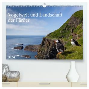 Vogelwelt und Landschaft der Färöer (hochwertiger Premium Wandkalender 2024 DIN A2 quer), Kunstdruck in Hochglanz von Utelli,  Anna-Barbara