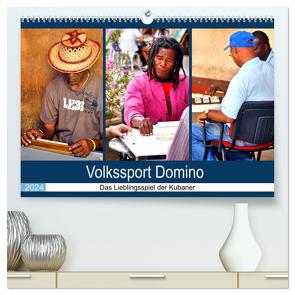 Volkssport Domino – Das Lieblingsspiel der Kubaner (hochwertiger Premium Wandkalender 2024 DIN A2 quer), Kunstdruck in Hochglanz von von Loewis of Menar,  Henning