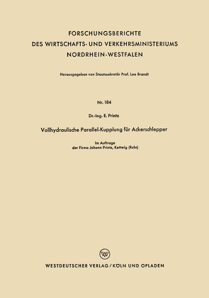 Vollhydraulische Parallel-Kupplung für Ackerschlepper von Printz,  Ernst
