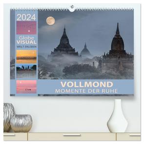 Vollmond – Momente der Ruhe (hochwertiger Premium Wandkalender 2024 DIN A2 quer), Kunstdruck in Hochglanz von VISUAL,  Globe