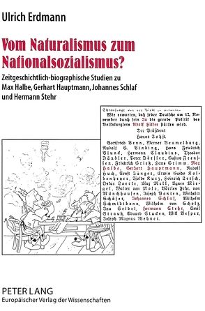 Vom Naturalismus zum Nationalsozialismus? von Erdmann,  Ulrich