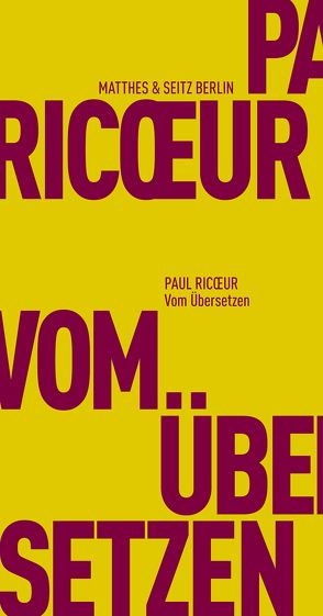 Vom Übersetzen von Bardoux,  Till, Ricoeur,  Paul